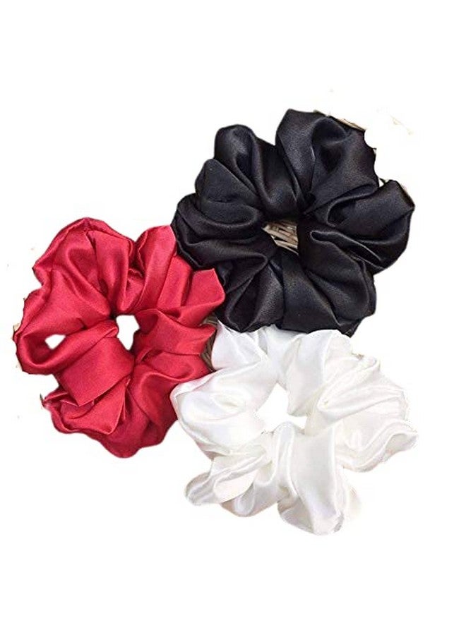 Viyanshi Silk Satin Hair Ties Scrunchies Elastic Hair Band for Women (s26) - Multicolor - Image 1
