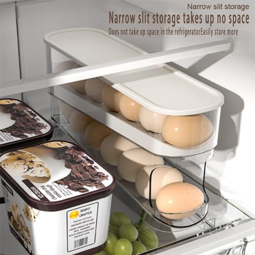 WACOI Erichbow Auto Rolling Fridge Egg Organizer, Space Saving Eggs Dispenser for Refrigerator Storager, Home Egg Holder, 1 pack - Image 2