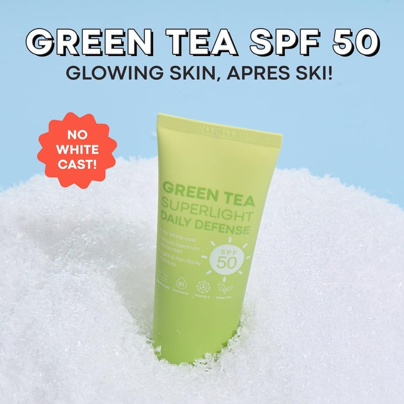 TONYMOLY Green Tea Korean Sunscreen SPF 50 â€“ Non-Greasy Broad Spectrum Face Sunscreen with Niacinamide, Panthenol & Hyaluronic Acid, Travel Size 50ml - Image 2