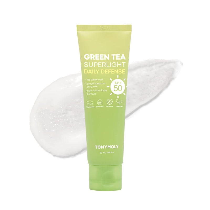 TONYMOLY Green Tea Korean Sunscreen SPF 50 â€“ Non-Greasy Broad Spectrum Face Sunscreen with Niacinamide, Panthenol & Hyaluronic Acid, Travel Size 50ml - Image 1