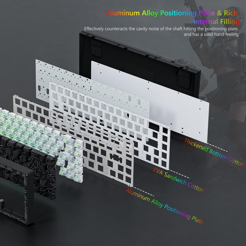Womier M68 HE V2 Rapid Trigger Keyboard 60% Percent, Hall Effect Topographic Gaming Keyboard, Wired RGB Custom Mechanical Key Board with Magnetic Switch, PBT Keycaps for Mac/Win (White) - Image 4