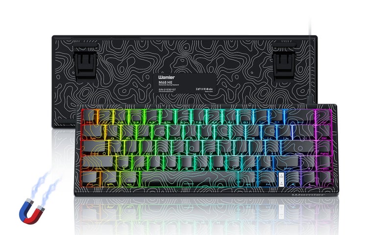 Womier M68 HE V2 Rapid Trigger Keyboard 60% Percent, Hall Effect Topographic Gaming Keyboard, Wired RGB Custom Mechanical Key Board with Magnetic Switch, PBT Keycaps for Mac/Win (White) - Image 1