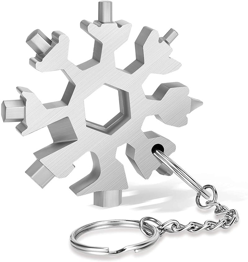Ronest Ronest 18 in 1 Stainless Steel Snowflake Multi Tool Durable and Portable Essential Key Chain Pocket Bottle Opener Pocket Wrench - Image 1