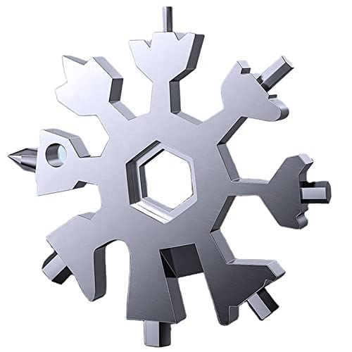 Ronest Ronest 18 in 1 Stainless Steel Snowflake Multi Tool Durable and Portable Essential Key Chain Pocket Bottle Opener Pocket Wrench - Image 2