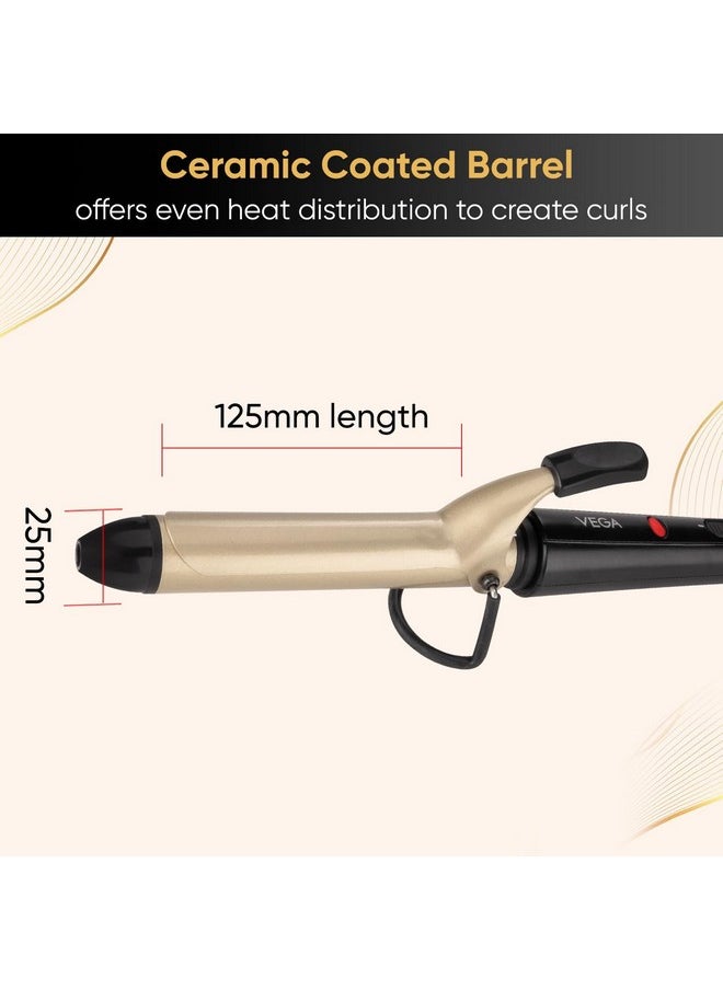 Vega Ease Curl 25 Mm Barrel Hair Curler For Women With Ceramic Coated Plates, Safety Stand, Cool Tip, Fast Heatup, Hair Curling, Hair Styling For Women, (Vhch-02)  - Image 2