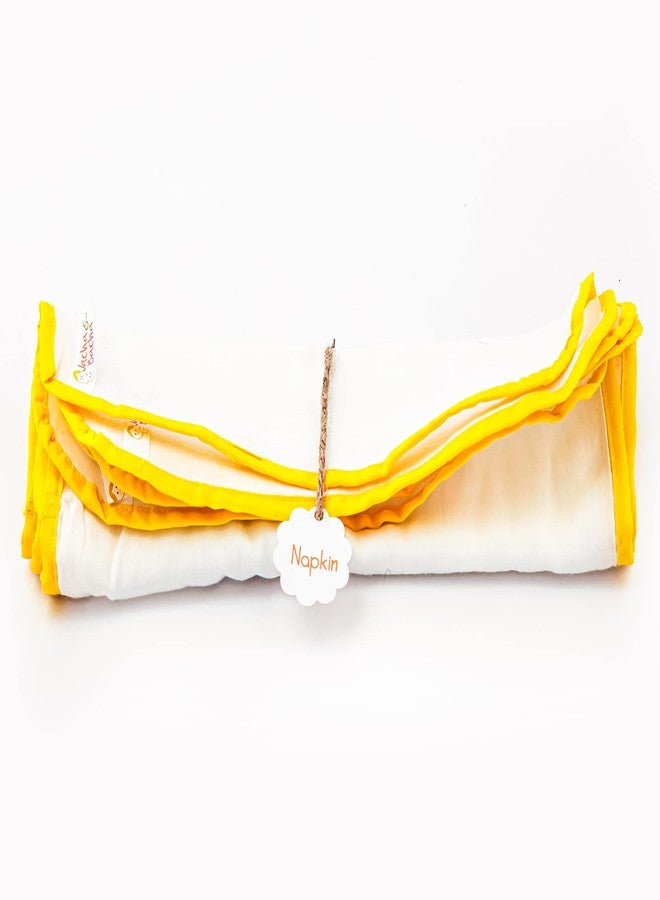مناديل JNB Jacha & Bacha القطنية الناعمة للأطفال الرضع/الصغار، طقم من 6 مناديل - أصفر (أصفر) - Image 5