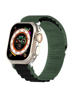 Replacement Strap Double Color Nylon Watch Band For Apple Watch Ultra 49mm Green+Black