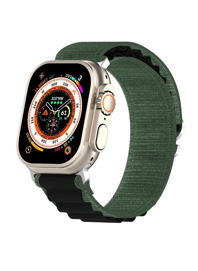 Generic - Replacement Strap Double Color Nylon Watch Band For Apple Watch Ultra 49mm Green+Black - Image 1