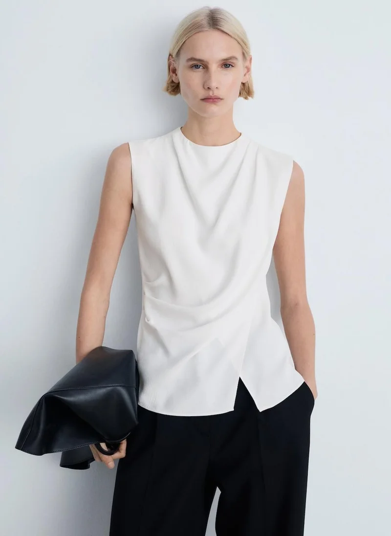 مانجو Sleeveless Draped Blouse