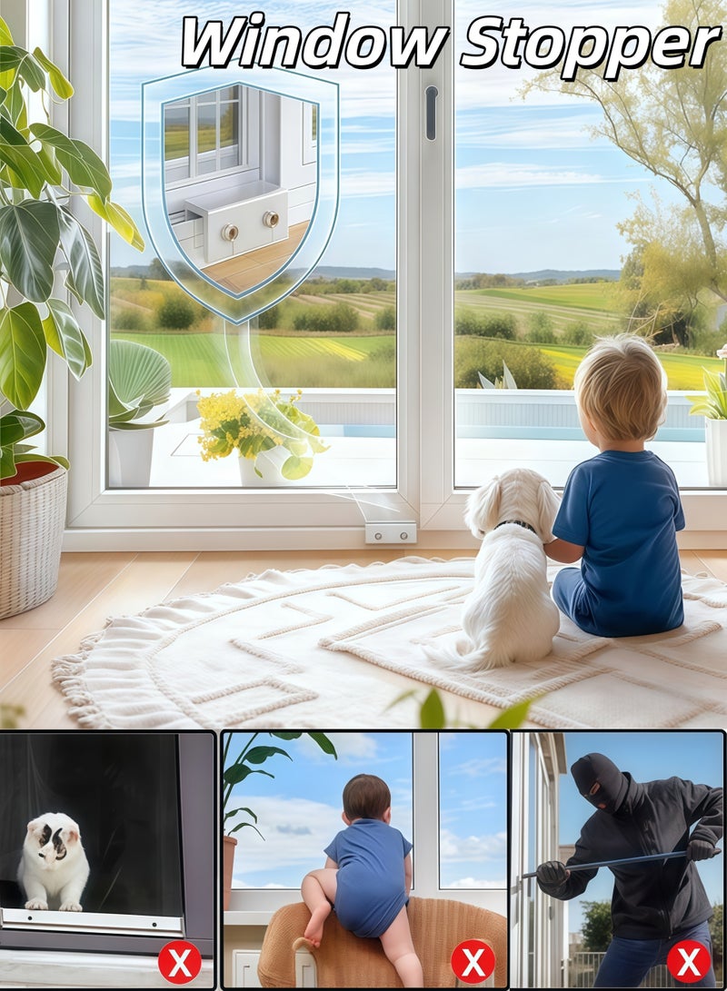 XiuWoo Window locks, sliding window locks with key,for vertical & horizontal sliding windows doors,Child Door Anti-theft Security Lock,easy to install,adjustable security window lock,for Terrace Bedroom, Home, Office, Bathroom(silver） - Image 1