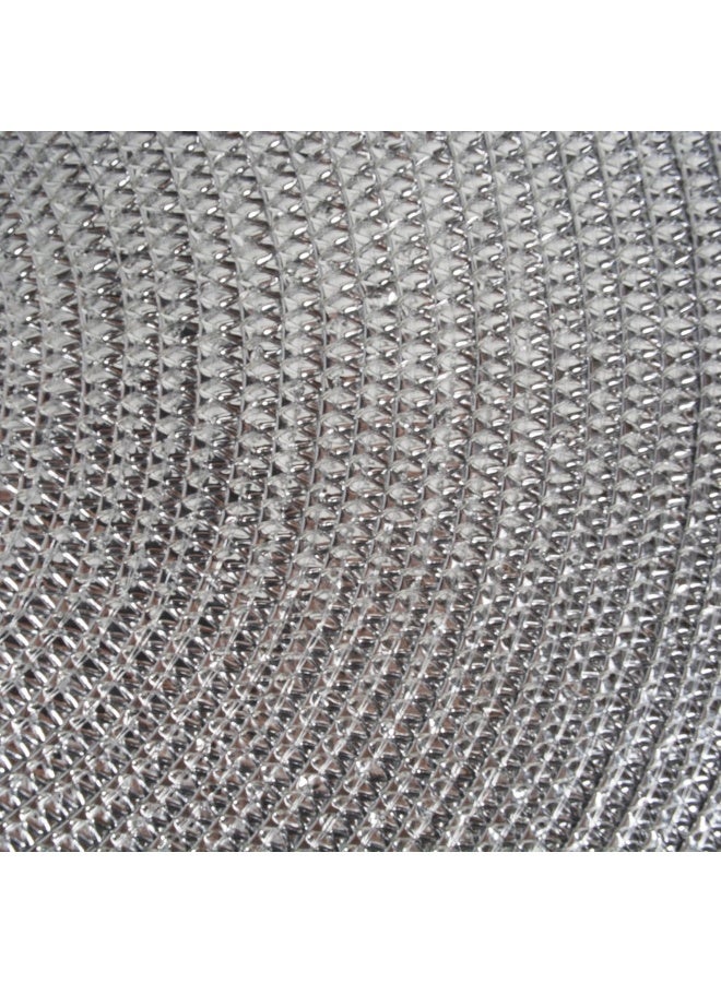 Dii Woven Placemats Collection Metallic Round Placemat Set, 15", Silver, 6 Piece - Image 2