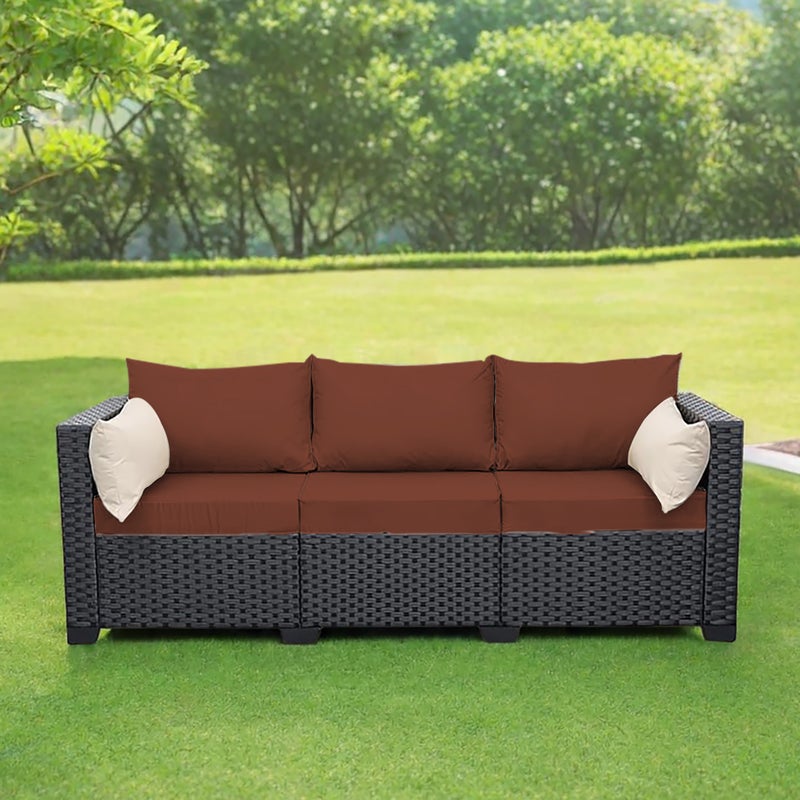 73Hours Outdoor Sofa Courtyard Outdoor Garden Villa Homestay Terrace Furniture Leisure Combination Rattan Chair Solid Color Sofa Cushion - Image 1