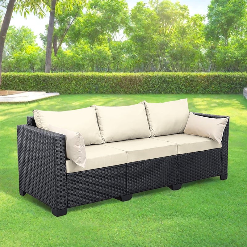 73Hours Outdoor Sofa Courtyard Outdoor Garden Villa Homestay Terrace Furniture Leisure Combination Rattan Chair Solid Color Sofa Cushion - Image 3