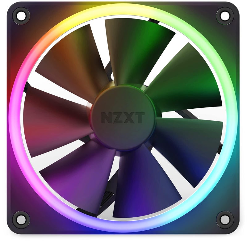 NZXT F120 RGB â€“ 120mm RGB PWM PC Fan â€“ High Airflow, Low Noise â€“ Fluid Dynamic Bearing â€“ Single (Requires NZXT RGB Controller for CAM Software) â€“ 18 LEDs â€“ Black - Image 2