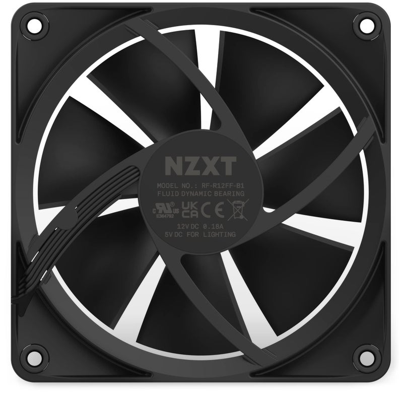 NZXT F120 RGB â€“ 120mm RGB PWM PC Fan â€“ High Airflow, Low Noise â€“ Fluid Dynamic Bearing â€“ Single (Requires NZXT RGB Controller for CAM Software) â€“ 18 LEDs â€“ Black - Image 5