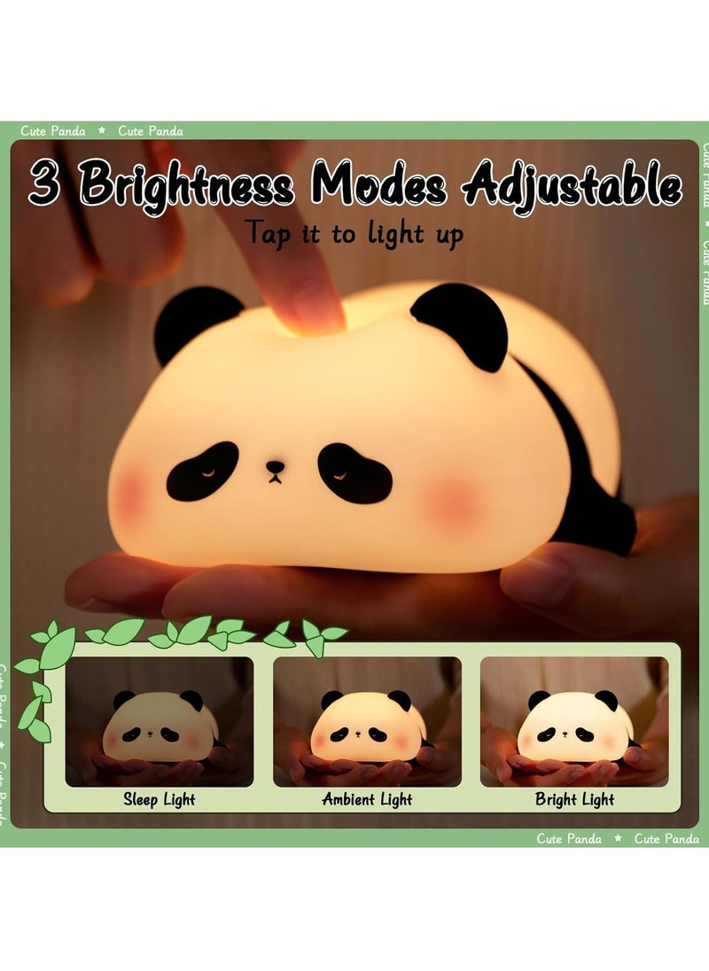 TIGER Children's Night Light – Cute Panda Lamp with 3 Light Modes, Dimmable, Timer, Touch Control, Silicone Night Lamp, USB Rechargeable, Ideal for Babies & Toddlers - Image 3
