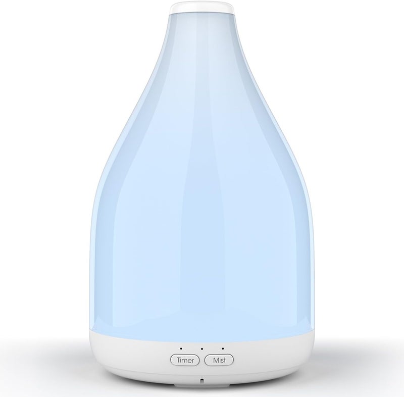 KinYiLO Essential Oil Diffuser for Home, Modern Décor Aromatherapy Diffusers Large Room Fresh Air Scent, 300ml Ultrasonic Cool Mist Humidifier, 1-3-6H Timer Auto Shut-Off, Color Light, (White) - Image 1