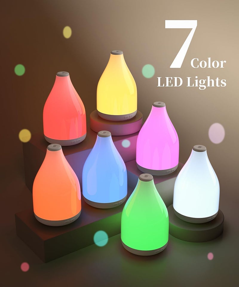 KinYiLO Essential Oil Diffuser for Home, Modern Décor Aromatherapy Diffusers Large Room Fresh Air Scent, 300ml Ultrasonic Cool Mist Humidifier, 1-3-6H Timer Auto Shut-Off, Color Light, (White) - Image 5