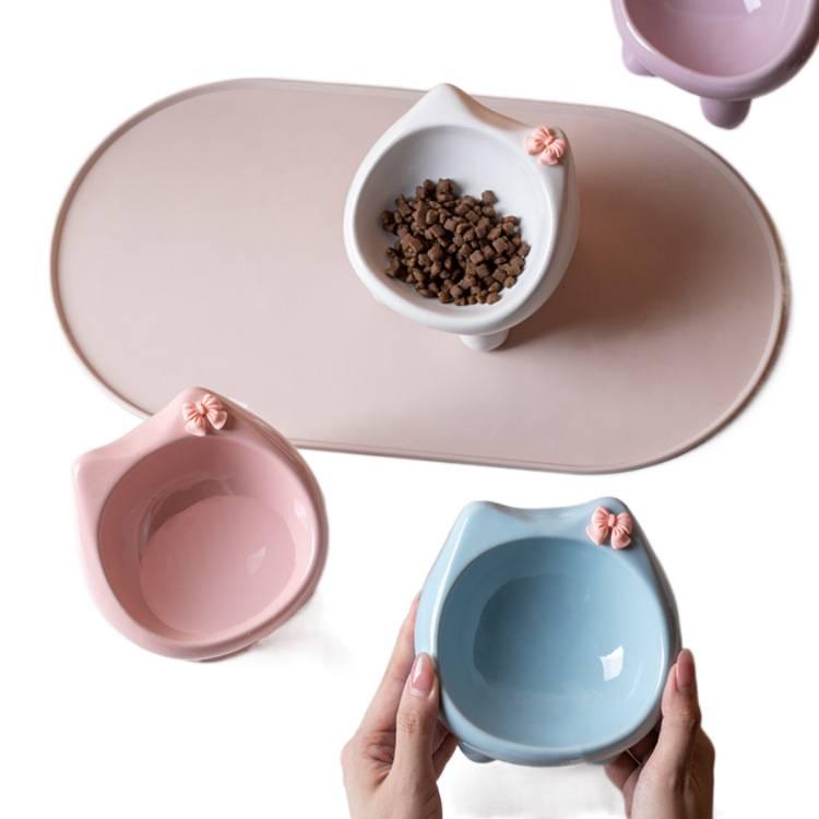 Feeding and Water Floor Mat Use Pet Bowl Easy Clean Feeding Accessory Home Use for Cats and Dogs for Tabletop Use - Image 5