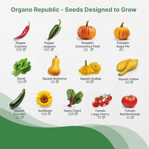 Organo Republic 25 Summer Vegetable Garden Seed Variety Pack - 6,510+ Non-GMO Heirloom Veggie & Greens Seeds for Outdoors & Indoor Home Garden, Including Collards, Pepper, Okra, Onion, Bean, Cucumber - Image 4