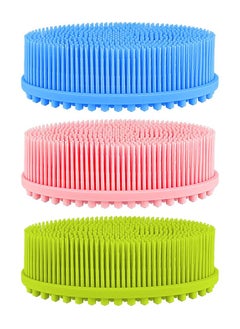KHAJUL 3 Pack Silicone Loofah Body Scrubber, Soft Silicone Loofahs, Bath Brush Easy to Clean for Shower Massaging Spa Gym Travel Outdoor Gift (Pink/Blue/Green)  - Image 5