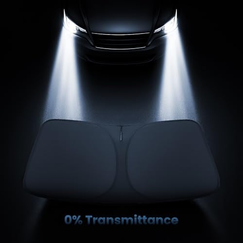 Magnelex Windshield Sunshade for GMC Sierra 1500 2500 3500 (SLT AT4 Denali) 2019-2026 - No-Light-Pass Technology, Mirror Cut-Out, Blocks 99% UV Rays, Fade-Resistant, Easy-Fold Sierra Windshield Sun Shade - Image 4