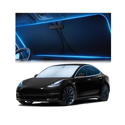 Magnelex Windshield Sunshade for GMC Sierra 1500 2500 3500 (SLT AT4 Denali) 2019-2026 - No-Light-Pass Technology, Mirror Cut-Out, Blocks 99% UV Rays, Fade-Resistant, Easy-Fold Sierra Windshield Sun Shade - Image 1