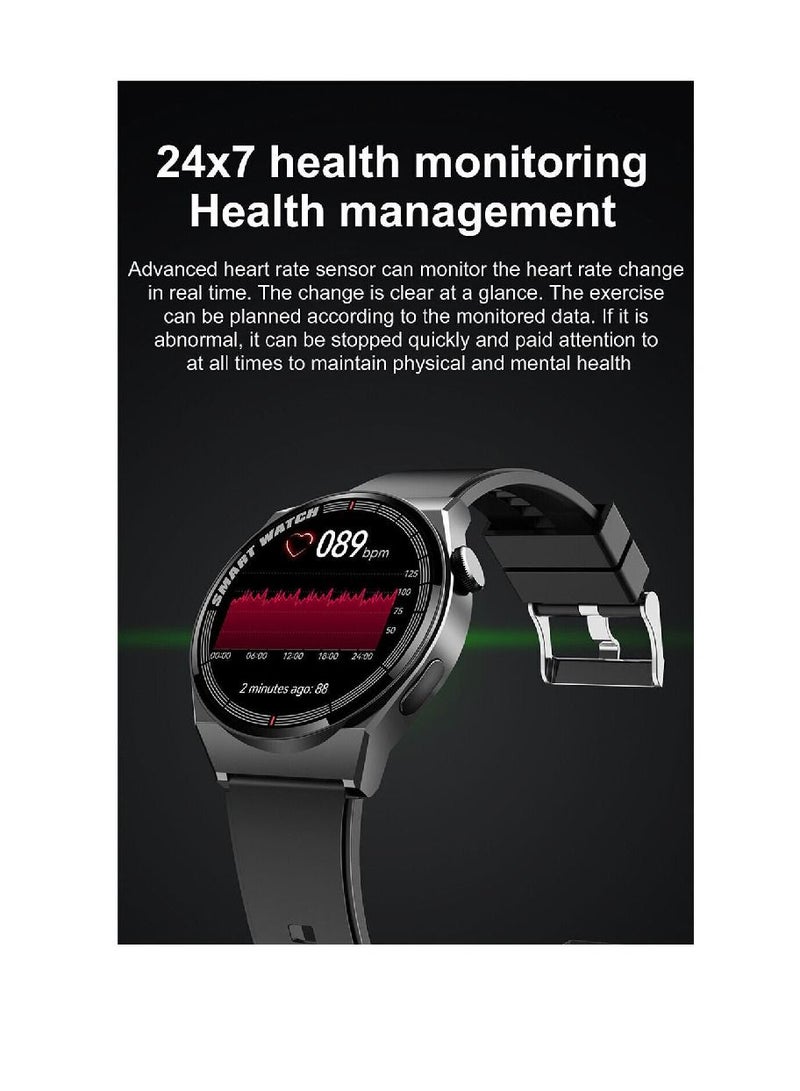 Zoom Plus Bluetooth Call Sports Fitness Tracker Heart Rate Monitor IP67 Waterproof Smartwatch For IOS Android Black - Image 3