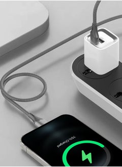 Seeken SEEKEN 30W USB C to Lightning Charger Cable(C to IOS) 2M - Grey | Iphone Cables | Fast Charging | Braided Cable | Premium Design | High-Quality.  - Image 4