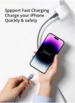 Seeken SEEKEN 30W USB C to Lightning Charger Cable(C to IOS) 2M - Grey | Iphone Cables | Fast Charging | Braided Cable | Premium Design | High-Quality.  - Image 3