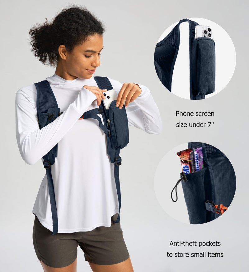 Uselike 10L Small Hiking Backpack Travel Daypack Lightweight Packable Back Pack for Women Men(Dark Navy) - Image 4