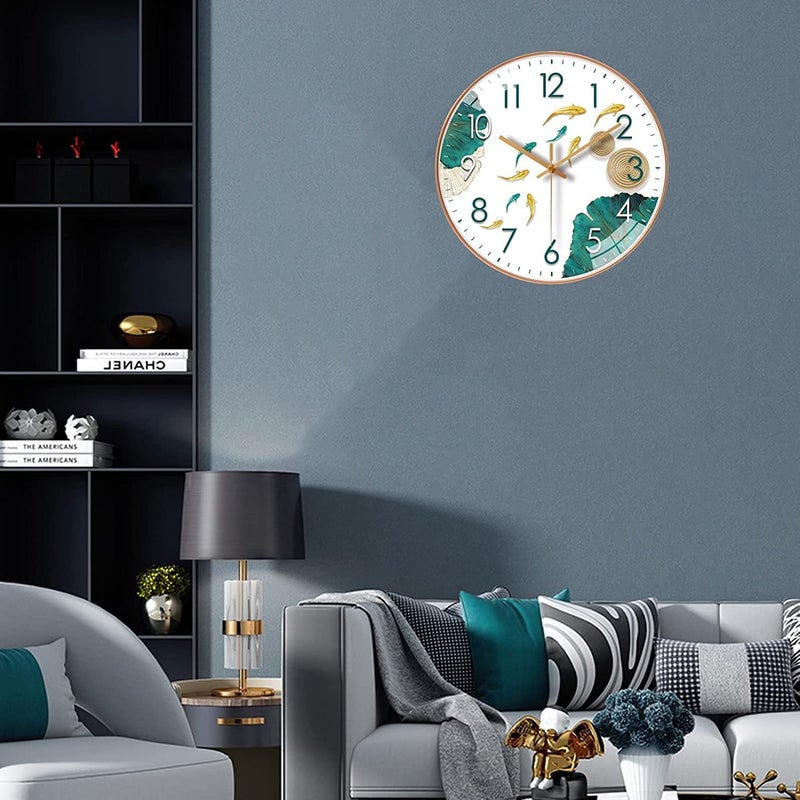 TEKCOOL Wall Clock 12" Silent Quartz Decorative Wall Clock Non-Ticking Classic Digital Clock Battery Operated Round Easy to Read Handheld Complete Home/Kitchen/Bedroom(409) - Image 3