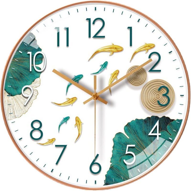 TEKCOOL Wall Clock 12" Silent Quartz Decorative Wall Clock Non-Ticking Classic Digital Clock Battery Operated Round Easy to Read Handheld Complete Home/Kitchen/Bedroom(409) - Image 1