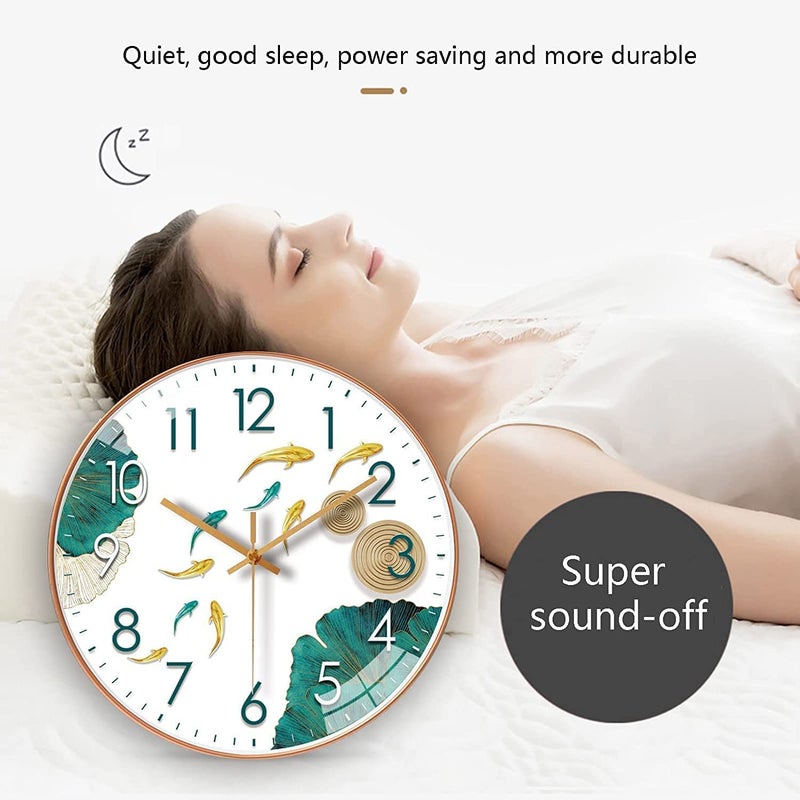 TEKCOOL Wall Clock 12" Silent Quartz Decorative Wall Clock Non-Ticking Classic Digital Clock Battery Operated Round Easy to Read Handheld Complete Home/Kitchen/Bedroom(409) - Image 4