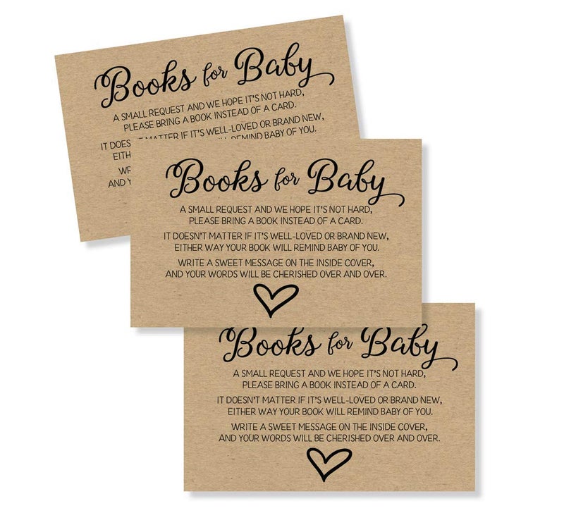 All-Ewired-Up All Ewired Up 50 Gender Neutral Kraft Baby Shower Book Insert Request Cards (50-Cards) - Image 2