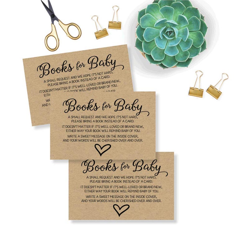 All-Ewired-Up All Ewired Up 50 Gender Neutral Kraft Baby Shower Book Insert Request Cards (50-Cards) - Image 5