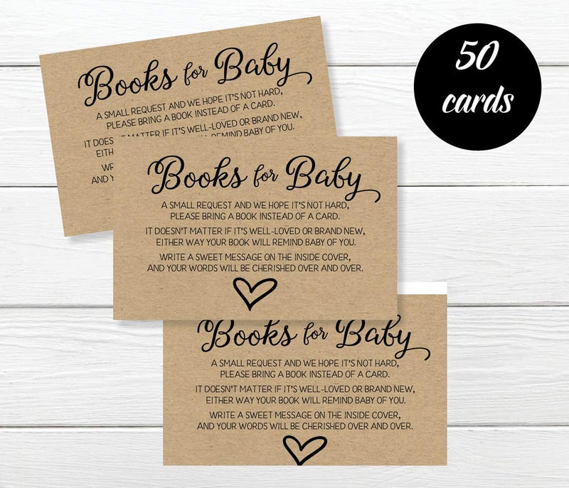 All-Ewired-Up All Ewired Up 50 Gender Neutral Kraft Baby Shower Book Insert Request Cards (50-Cards) - Image 4