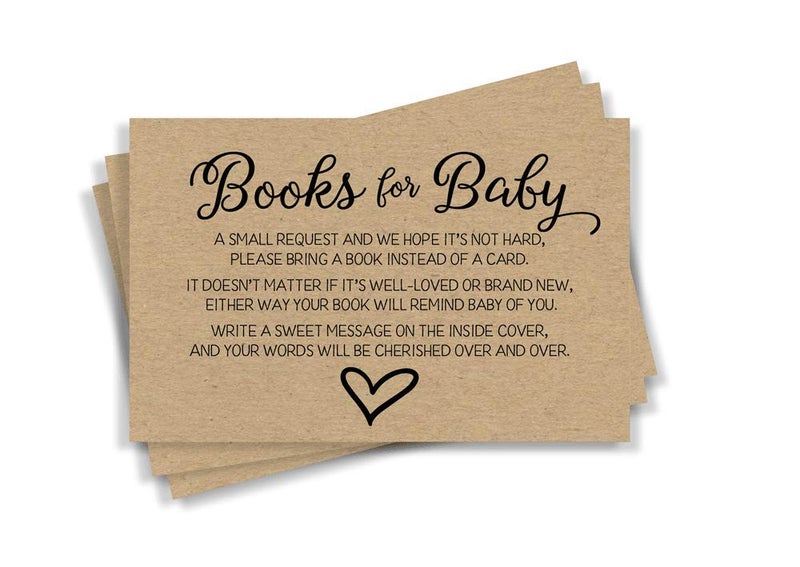 All-Ewired-Up All Ewired Up 50 Gender Neutral Kraft Baby Shower Book Insert Request Cards (50-Cards) - Image 1