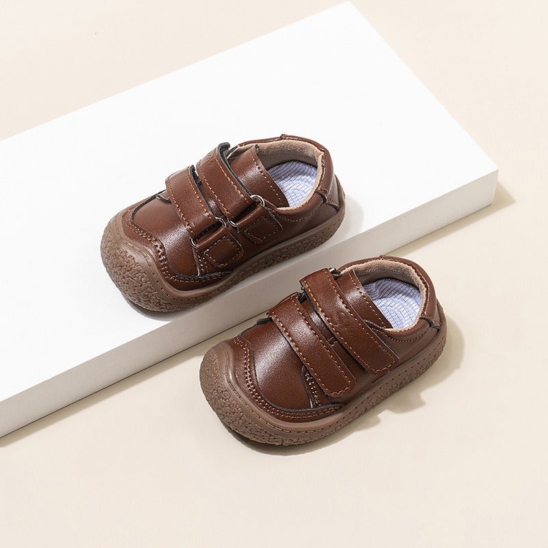 bigegog Soft Leather Anti-Kick Toe-Protection Toddler Walking Shoes for Boys and Girls, Spring Autumn New Arrival, Cute Baby Shoes, Low-Top Casual - Image 1
