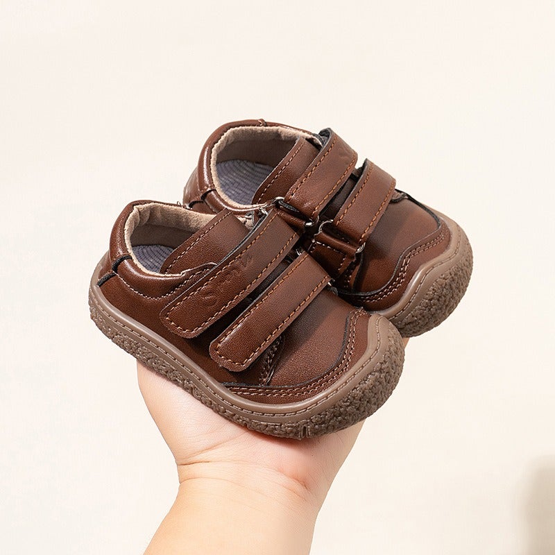 bigegog Soft Leather Anti-Kick Toe-Protection Toddler Walking Shoes for Boys and Girls, Spring Autumn New Arrival, Cute Baby Shoes, Low-Top Casual - Image 2