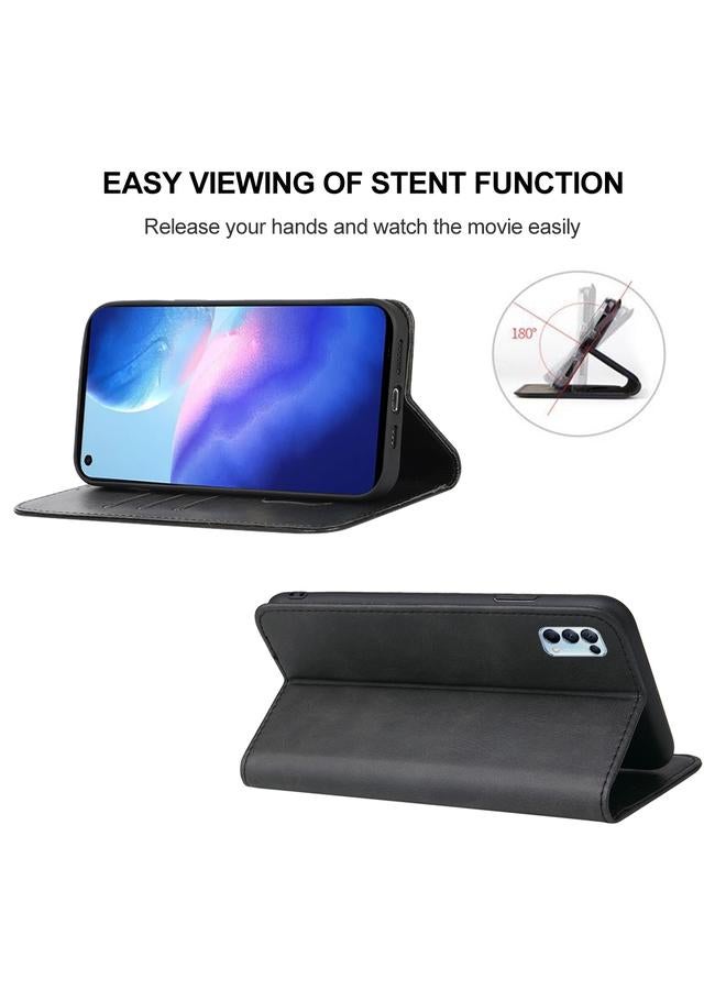 اس-توب جراب هاتف OPPO Reno5 5G بإغلاق مغناطيسي من الجلد - Image 4