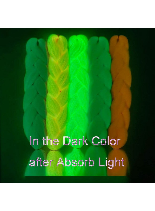 Ms Aloe S Aloe Glowing Braiding Hair Colorful Braiding Hair Luminous Kanekalon Box Braids Multi Color Rainbow Braiding Hair Glow In The Dark Hair Extensions  - Image 4