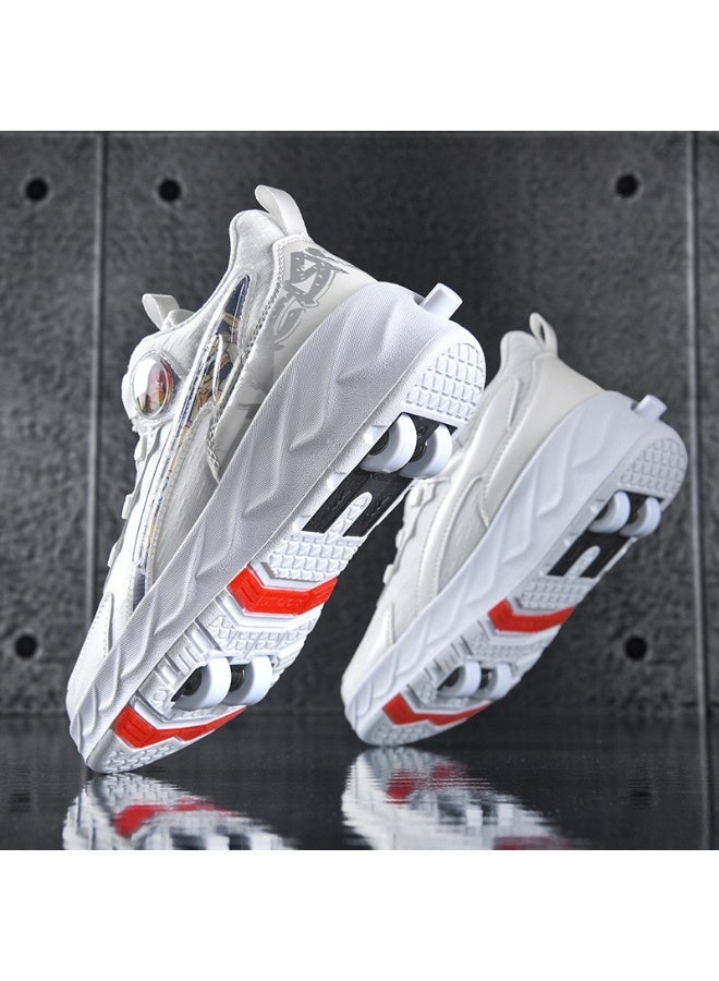 سكاي فيو أحذية دوارة للجنسين، أحذية أطفال بعجلات لامعة، أحذية تزلج دوارة مضيئة للبنات، أحذية رياضية للأولاد، أحذية رياضية وامضة قابلة لإعادة الشحن كهدية، مقاسات من 32 إلى 40 - Image 4