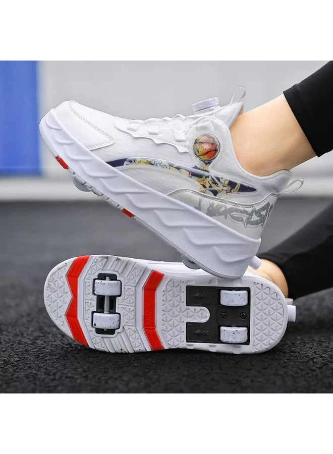 سكاي فيو أحذية دوارة للجنسين، أحذية أطفال بعجلات لامعة، أحذية تزلج دوارة مضيئة للبنات، أحذية رياضية للأولاد، أحذية رياضية وامضة قابلة لإعادة الشحن كهدية، مقاسات من 32 إلى 40 - Image 3