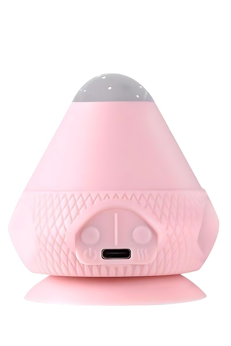 Electric Vibrating Massage Ball with Suction – Heated Fascia Release Massager for Neck, Shoulder, Back, Foot, and Muscle Recovery, 2 Vibration Modes & Heat Therapy, Cordless Rechargeable (Pink) - Image 1