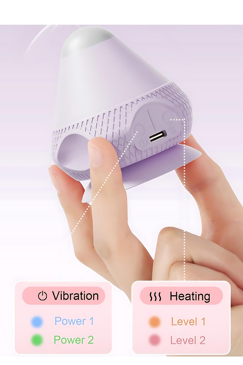 Electric Vibrating Massage Ball with Suction – Heated Fascia Release Massager for Neck, Shoulder, Back, Foot, and Muscle Recovery, 2 Vibration Modes & Heat Therapy, Cordless Rechargeable (Pink) - Image 5