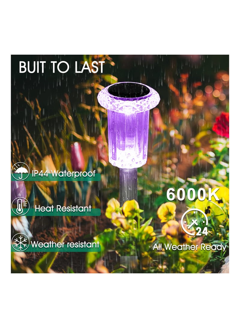 10PCS Solar Outdoor Pathway Lights, (Color Changing) Waterproof Solar Lights Stainless Steel Solar Stake Lights Rustproof Solar Stake Lights for Garden Yard Path Walkway Driveway Patio Lawn Decor - Image 4