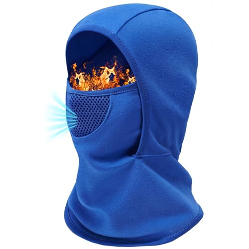 Outrip Breathable Kids Balaclava Ski Mask for Boys Girls - Windproof Fleece Winter Face Mask Cover for Cold Weather (US, Age, 5 Years, 12 Years, Blue) - Image 1