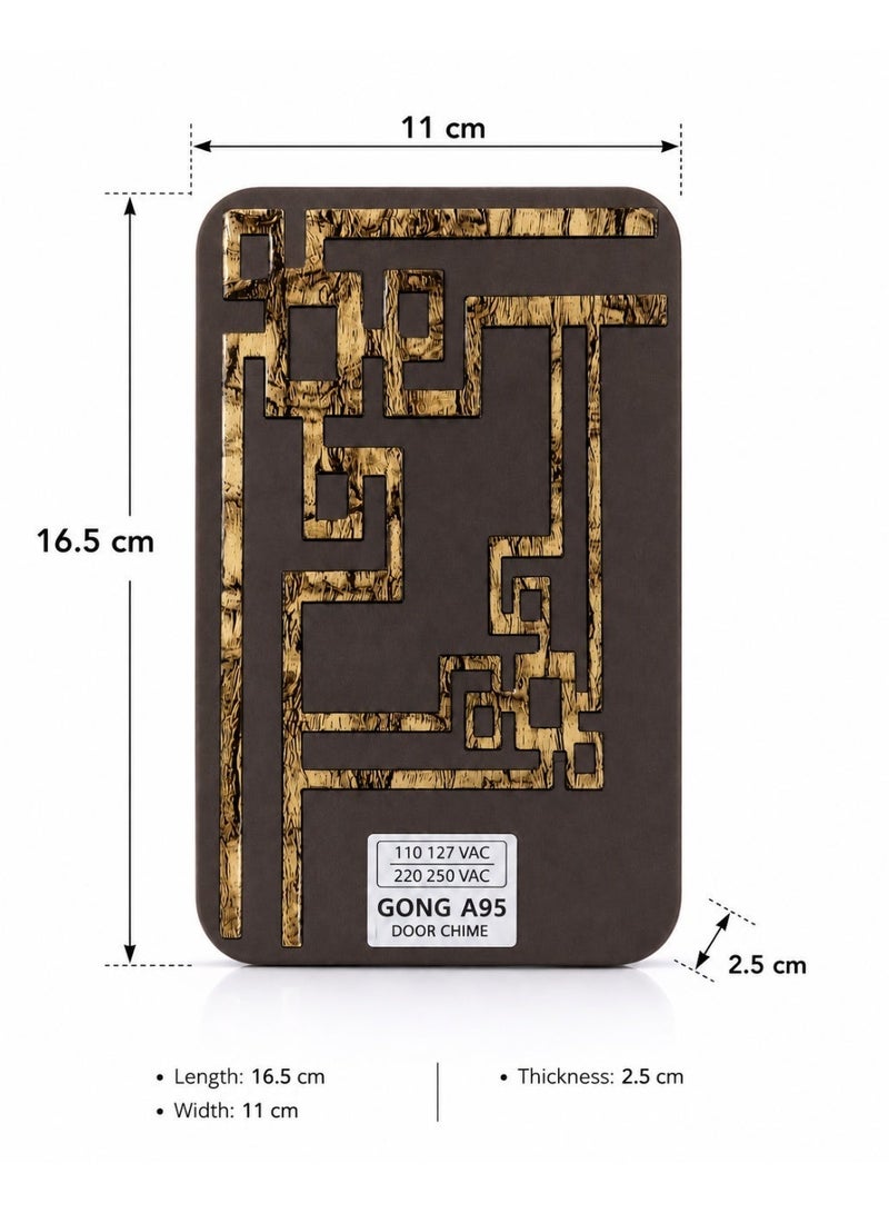 Brilliant Gong A95 Wired Door Chime – Model 195WF Double Sound Doorbell, 110-250V AC, Safety Tested, Made in India - Image 3