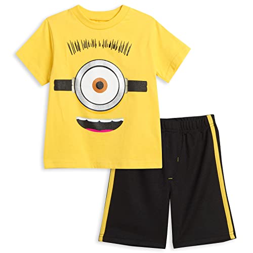 Despicable Me Minions Toddler Boys Graphic T-Shirt and Shorts Outfit Set Yellow-Black 2T - Image 1